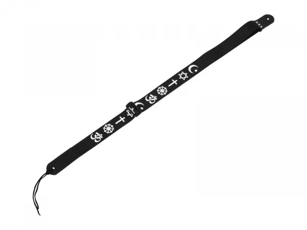 Ремень для гитары, черный, аппликация Символы, MEZZO, MZ-RG-5ApSymbolsBk  рис.2 