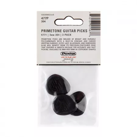 Primetone Медиаторы, 3шт, 3мм, круглый кончик, Dunlop, 477P304
