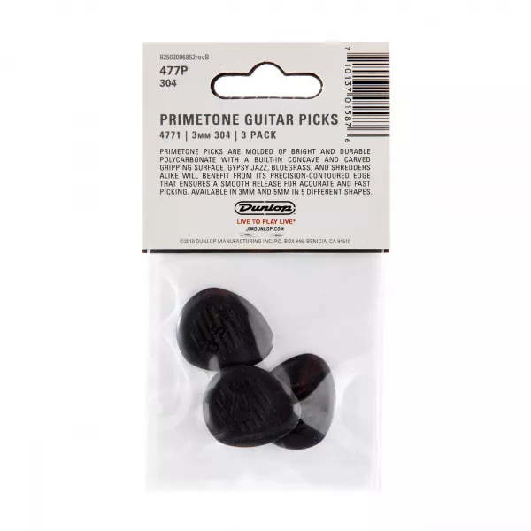 Primetone Медиаторы, 3шт, 3мм, круглый кончик, Dunlop, 477P304  рис.2 