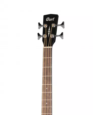 Acoustic Bass Series Электро-акустическая бас-гитара, с вырезом, черная, Cort, AB850F-BK-BAG