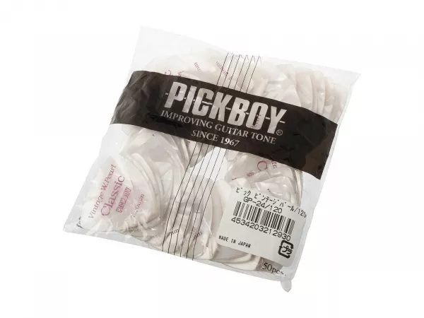 Celluloid Vintage Classic White Pearl Медиаторы 50шт, толщина 1.20мм, Pickboy, GP-24/120  рис.2 