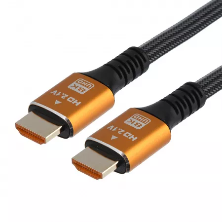 Кабель Ultra High Speed HDMI (m)-HDMI (m) 2.0м нейлон ver.2.1 8K 60Hz, серый, GoPower, 00-00027311