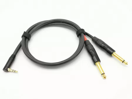 Кабель 3,5R-2Jack угловой, 1м, ZZcable, G56-3,5R-2J-0100-0