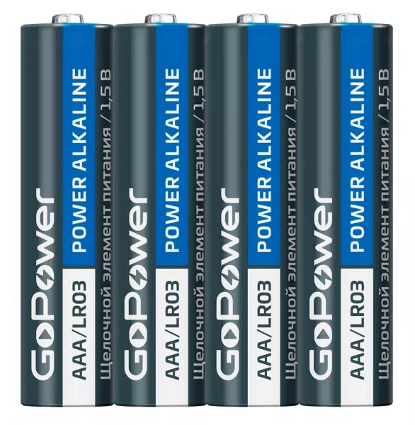 Super Power Alkaline Элемент питания AAA/LR03 щелочной 1.5В, 4шт, GoPower, 00-00015602  рис.2 
