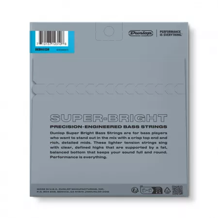 Super Bright Комплект струн для 5-стр бас-гитары, никелир., Med.Scale, 45-125, Dunlop, DBSBN45125M