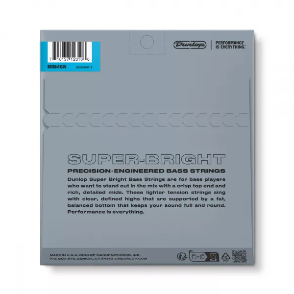 Super Bright Комплект струн для 5-стр бас-гитары, никелир., Med.Scale, 45-125, Dunlop, DBSBN45125M  рис.2 