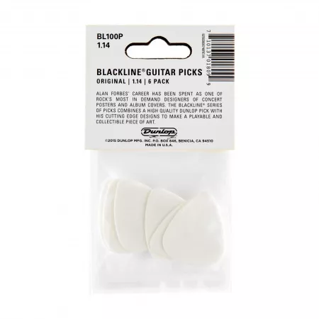 Alan Forbes S1 Медиаторы 6шт, толщина 1,14мм, Dunlop, BL100P1.14