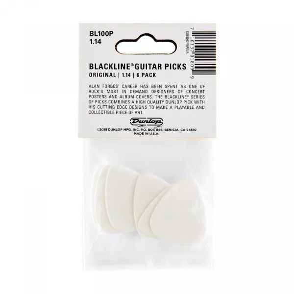 Alan Forbes S1 Медиаторы 6шт, толщина 1,14мм, Dunlop, BL100P1.14  рис.2 