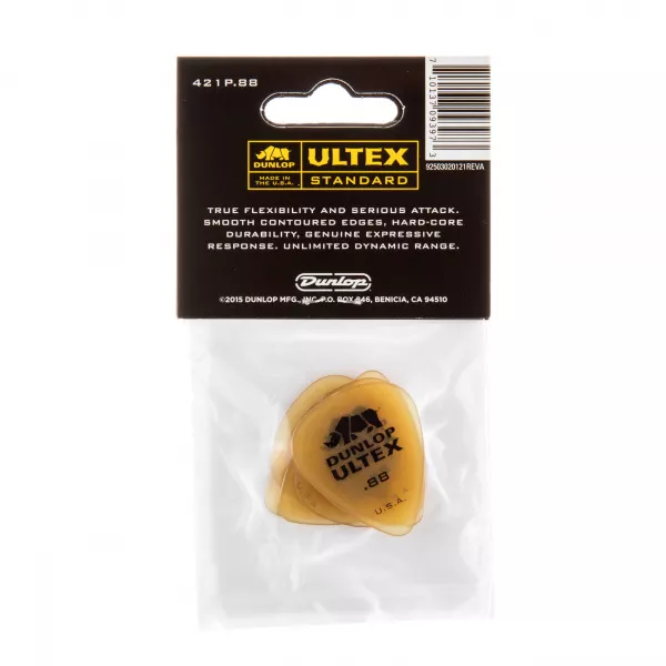 Ultex Standard Медиаторы 6шт, толщина 0,88мм, Dunlop, 421P.88  рис.2 
