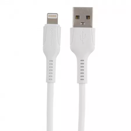 Кабель GP21L USB (m)-Lightning (m) 2.4A силикон белый, GoPower, 00-00028368