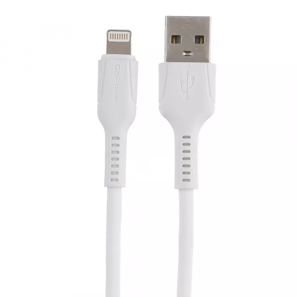Кабель GP21L USB (m)-Lightning (m) 2.4A силикон белый, GoPower, 00-00028368  рис.2 