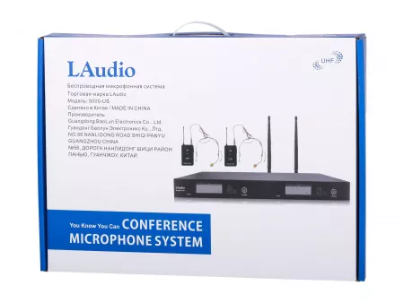 Беспроводная микрофонная система, 2 головных микрофона, LAudio, 5000-US