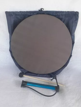 Бубен пневматический, 2 мембраны, синтетика, коричневый, Pangooda Drums, PNG-ПБ-50-К2