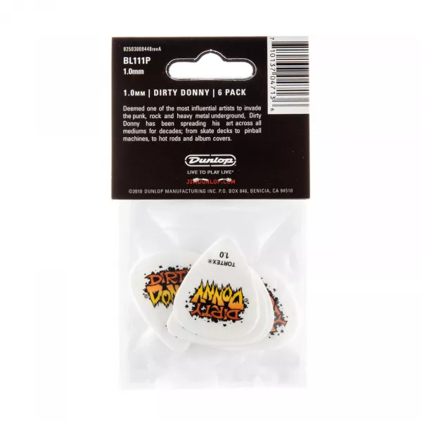 Dirty Donny S1 Медиаторы 6шт, толщина 1.0мм, Dunlop, BL111P1.0  рис.2 
