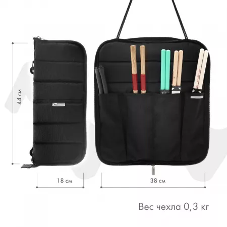 StixBag Чехол для барабанных палочек, черный, BAG&music, BM1217