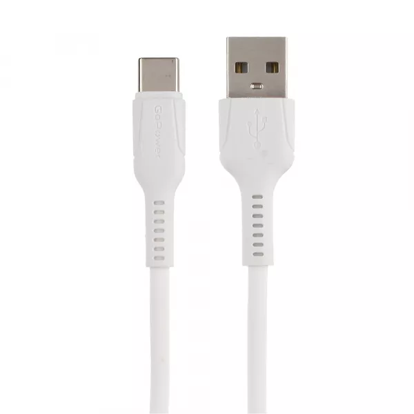 Кабель GP21T USB (m)-Type-C (m) 3.0A 27W силикон белый, GoPower, 00-00028372  рис.2 