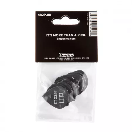 Tortex Pitch Black Jazz III Медиаторы 12шт, толщина 0,88мм, Dunlop, 482P.88