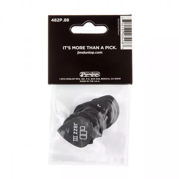 Tortex Pitch Black Jazz III Медиаторы 12шт, толщина 0,88мм, Dunlop, 482P.88  рис.2 