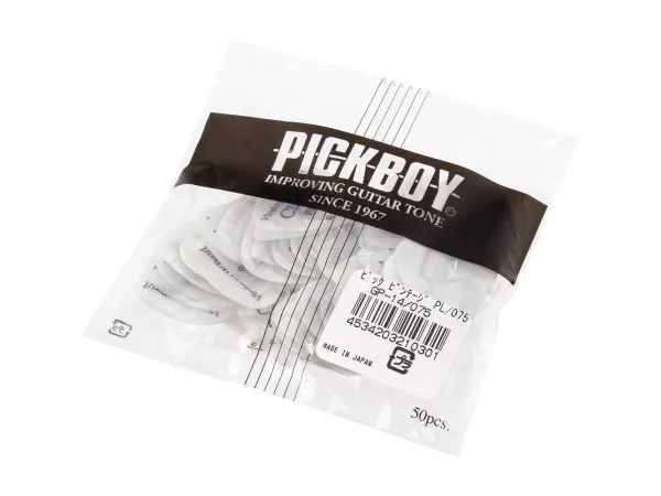 Celluloid Vintage Classic White Pearl Медиаторы 50шт, толщина 0.75мм, Pickboy, GP-14/075  рис.2 