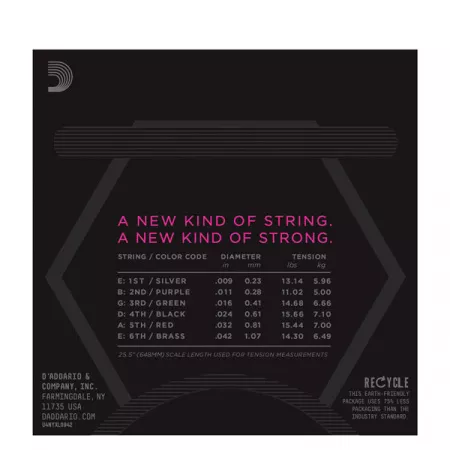 NYXL0942 NYXL Комплект струн для электрогитары, никелированные, Super Light, 09-42, D'Addario