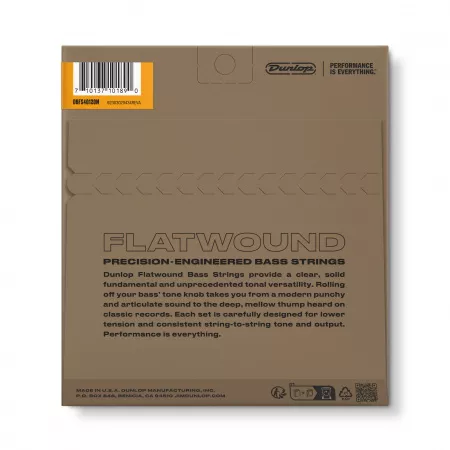 Flatwound Medium Scale Комплект струн для 5-струнной бас-гитары, сталь, 40-120, Dunlop, DBFS40120M