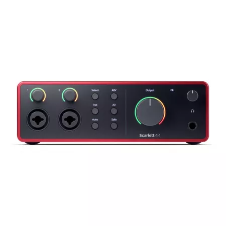 Звуковая карта USB, 24 бит/192 кГц, 4 входа-4 выхода, Focusrite, Scarlett-4i4-4th-gen