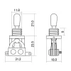 YM-T20G-2 Переключатель 3-х позиционный, золотистый, Hosco