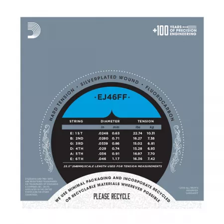EJ46FF Pro-Arte Carbon Комплект струн для классической гитары, сильное натяжение, D'Addario
