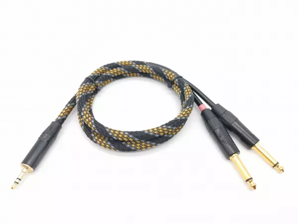Кабель аудио 3.5-2х6.3мм, 1.25м, в оплетке, ZZcable, G46-3,5-2J-0125-Z  рис.2 