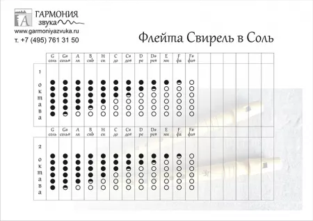 ГЗСВ004 Свирель в Соль, ясень, 43см, Гармония Звука