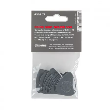 Prime Grip Delrin 500 Медиаторы 12шт, толщина 0,71мм, Dunlop, 450P.71