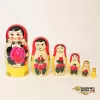 LHM10104 Матрешка традиционная 6 кукольная, Хохлома