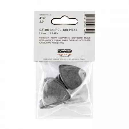 Gator Grip Медиаторы, 12шт, толщина 2,00мм, Dunlop, 417P2.0