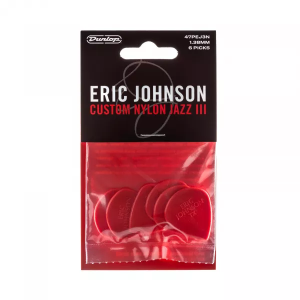 Eric Johnson Nylon Jazz III Медиаторы 6шт, 1,38мм, Dunlop, 47PEJ3N  рис.2 