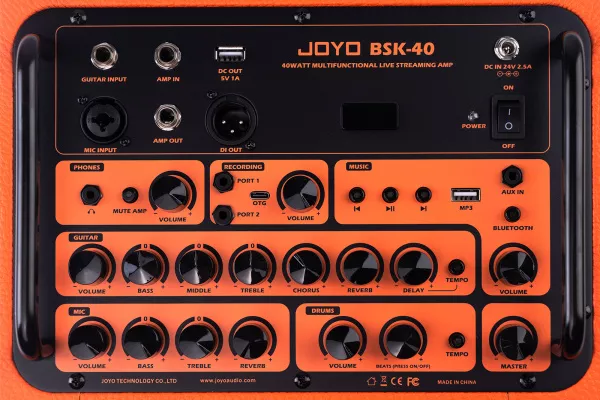 Комбоусилитель для акустической гитары, 40Вт, оранжевый, Joyo, BSK-40-OR  рис.2 