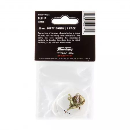 Dirty Donny S1 Медиаторы 6шт, толщина 0.60мм, Dunlop, BL111P.60