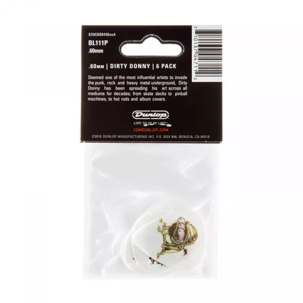 Dirty Donny S1 Медиаторы 6шт, толщина 0.60мм, Dunlop, BL111P.60  рис.2 