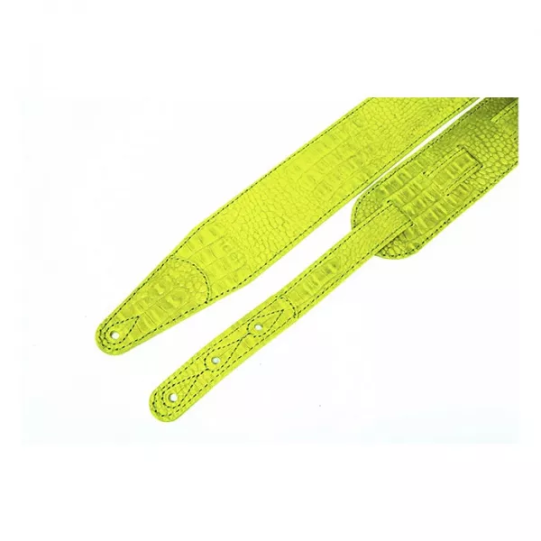 Leather 11 Ремень для гитары, кожаный, лайм, тиснение рептилия, Fidel, FL660317L11  рис.2 