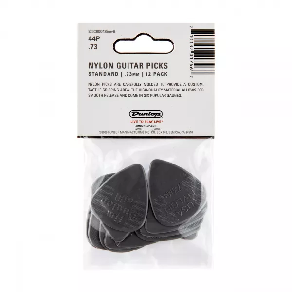 Nylon Standard Медиаторы 12шт, толщина 0,73мм, Dunlop, 44P.73  рис.2 