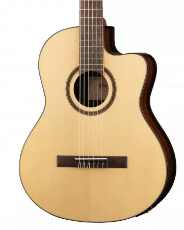 Classic Series Классическая гитара со звукоснимателем, с вырезом, Cort, AC160CF-NAT