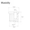 Втулка для крепления струн сквозь корпус, черная, 6шт, Musiclily, MX1857BK-6