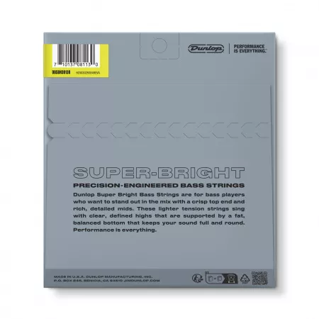 Super Bright Комплект струн для 6-струнной бас-гитары, никел., Medium, 30-130, Dunlop, DBSBN30130