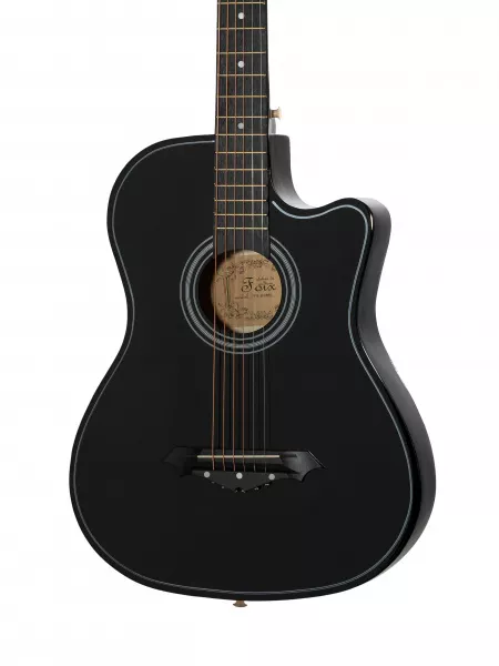 Акустическая гитара, черная, с вырезом, Foix, FFG-1038BK  рис.2 