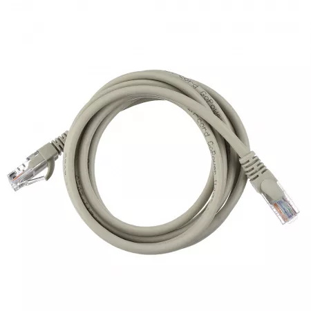 Патч-корд RJ-45 (m)-RJ-45 (m) 2.0м кат.5е ПВХ 26AWG, серый, в пакете, GoPower, 00-00027473