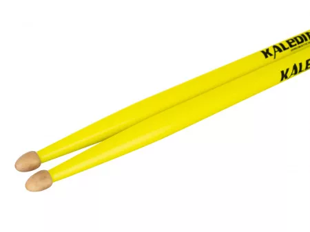 Yellow 5A Барабанные палочки, граб, флуоресцентные желтые, Kaledin Drumsticks, 7KLHBYL5A
