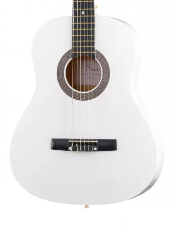 Классическая гитара 3/4 с чехлом, ремнем, тюнером, белая, Foix, FCG-2036CAP-WH-3/4