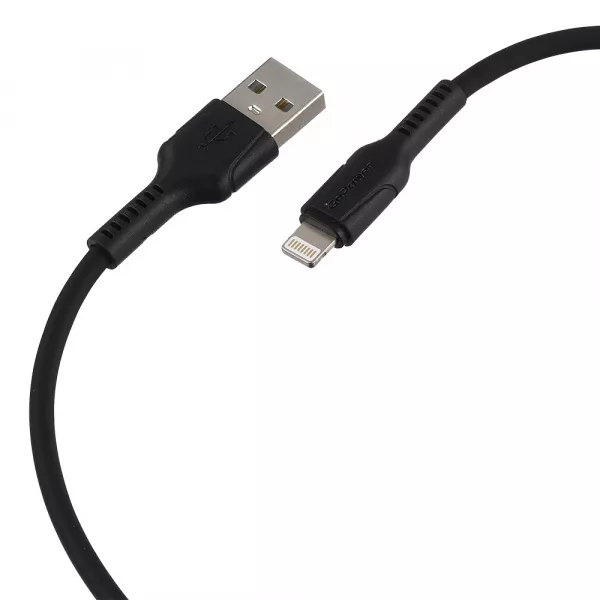 Кабель GP21L USB (m)-Lightning (m) 2.4A силикон черный, GoPower, 00-00028370  рис.2 