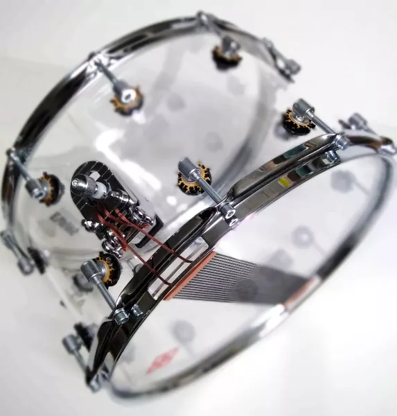 Малый барабан 14x8", акрил с металлическим ободом, прозрачный, Мастерская Бехтеревых, MBAp-m-1408-10  рис.2 