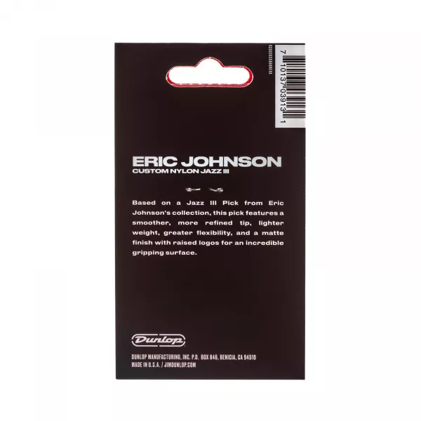 Eric Johnson Nylon Jazz III Медиаторы 6шт, 1,38мм, Dunlop, 47PEJ3N  рис.2 