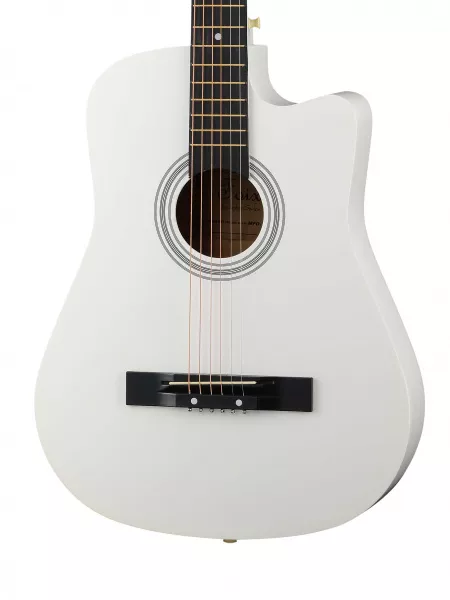 Акустическая гитара, с вырезом, белая, Foix, FFG-38C-WH-M  рис.2 
